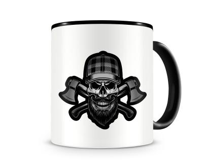 Tasse mit dem Motiv Lumberjack Skull Totenkopf