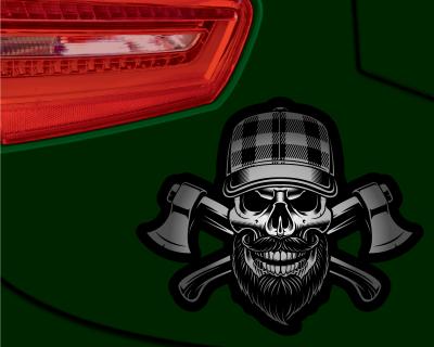 Lumberjack Skull Totenkopf Aufkleber - Ansicht 3