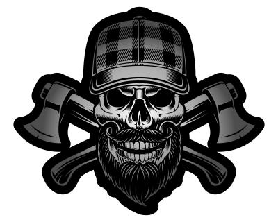 Lumberjack Skull Totenkopf Aufkleber