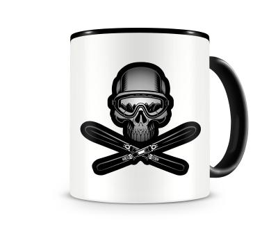 Tasse mit dem Motiv Ski Skull Totenkopf