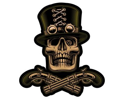 Steampunk Skull Totenkopf Aufkleber