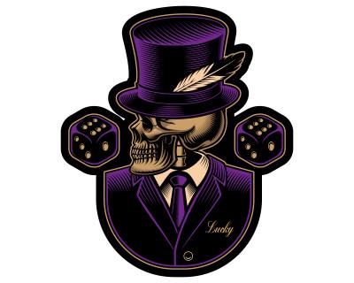 Gentleman Skull Totenkopf Aufkleber Autoaufkleber für Motorrad Fahrrad  Roller oder Auto Sticker Käfer aus der Wüste Ägypten Pharao Sticker