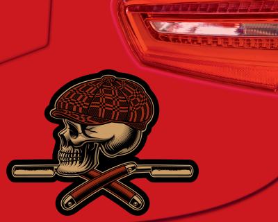 Gangster Skull Totenkopf Aufkleber - Ansicht 2