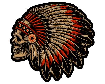 Indian Chief Skull Totenkopf Aufkleber - Ansicht 1