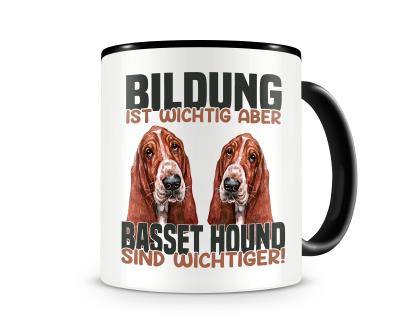 Tasse mit dem Motiv Bildung Wichtig Basset Hound Wichtiger