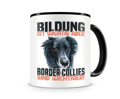 Tasse mit dem Motiv Bildung Wichtig Border Collie Wichtiger