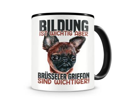 Tasse mit dem Motiv Bildung Wichtig Brsseler Griffon Wichtiger