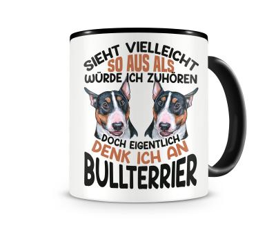 Tasse mit dem Motiv Sieht vielleicht so aus Bullterrier