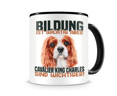 Tasse mit dem Motiv Bildung Wichtig Cavalier King Charles Wichti