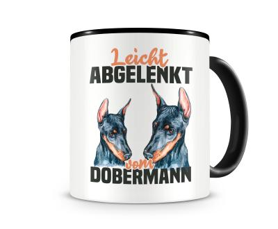 Tasse mit dem Motiv Leicht abgelenkt von Dobermann