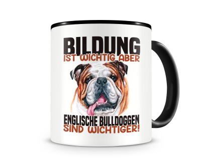 Tasse mit dem Motiv Bildung Wichtig Englische Bulldogge Wichtige