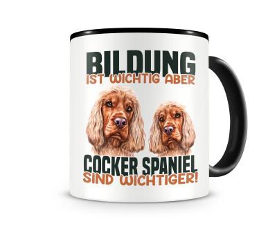 Tasse mit dem Motiv Bildung Wichtig Cocker Spaniel Wichtiger