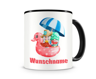 Tasse mit dem Motiv Gnom Paar auf Gummi Ente