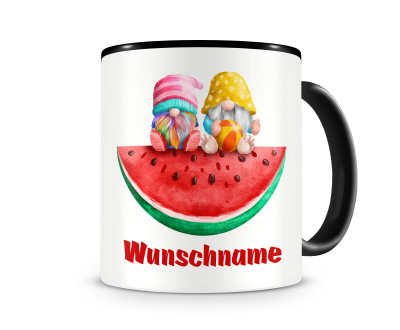 Tasse mit dem Motiv Gnome auf Wassermelone