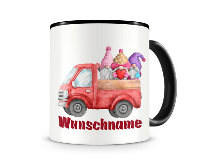 Tasse mit dem Motiv Herz Gnome auf LKW