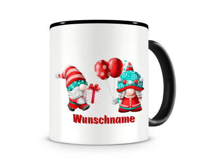 Tasse mit dem Motiv Gnom mit Weihnachtsgeschenken Tasse