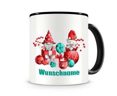 Tasse mit dem Motiv Weihnachts Gnome auf Geschenken
