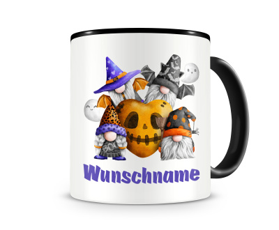 Tasse mit dem Motiv Halloween Gnome mit Krbis