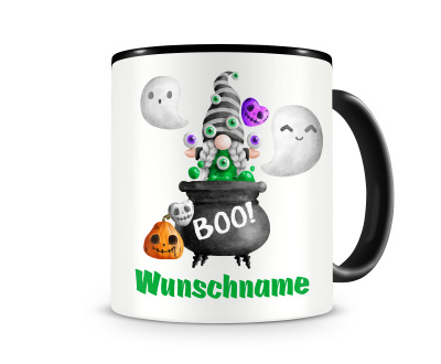 Tasse mit dem Motiv Halloween Gnom Hexenkessel