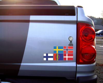 Aufkleber Nordkap Flaggen Set mit 5 Flaggen und Nordkapp Globus - Ansicht 2