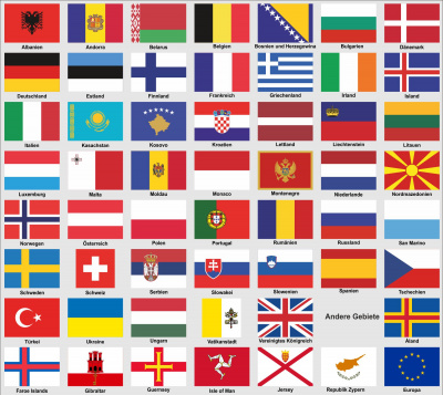 Aufkleber Set Europa Flaggen