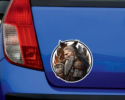 Wikinger mit Adler Aufkleber - Ansicht 2