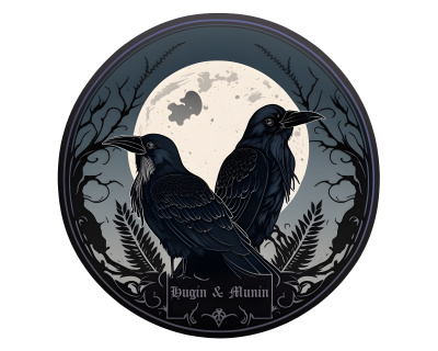 Hugin und Munin Aufkleber