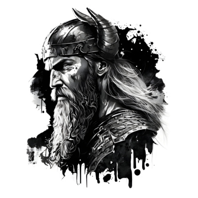 Buntes Wandtattoo "Viking Bjorn"