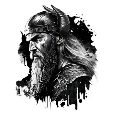 Buntes Wandtattoo  Viking Bjorn 