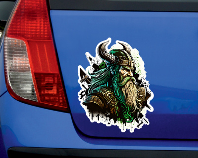 Green Viking Warrior Aufkleber - Ansicht 2