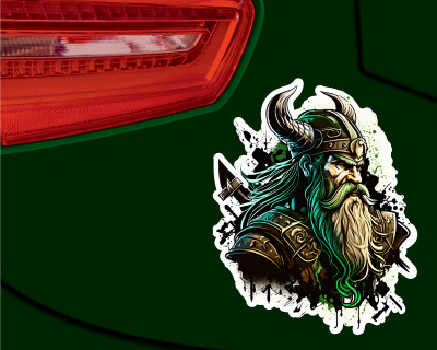 Green Viking Warrior Aufkleber - Ansicht 3