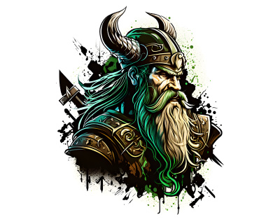 Green Viking Warrior Aufkleber