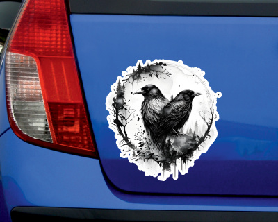Hugin und Munin Raben Krähen Aufkleber - Ansicht 2