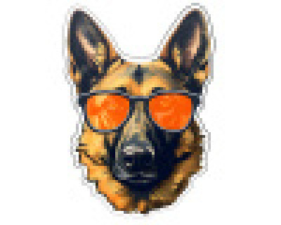 Schferhund mit Sonnenbrille Aufkleber
