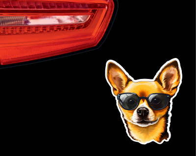 Chihuahua mit Sonnenbrille Aufkleber - Ansicht 3