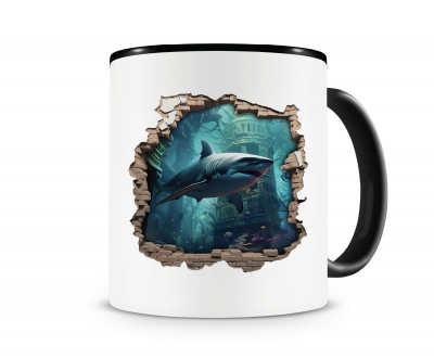 Tasse mit dem Motiv Wandriss mit Groer Hai