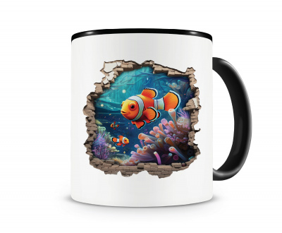 Tasse mit dem Motiv Wandriss mit Clownfisch