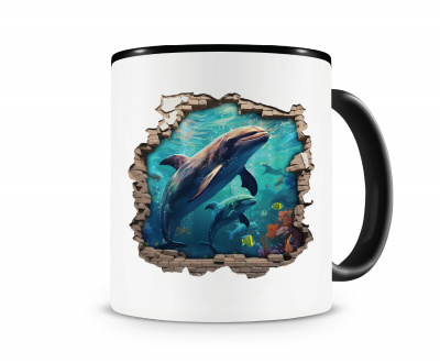 Tasse mit dem Motiv Wandriss mit Delfin