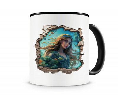 Tasse mit dem Motiv Wandriss mit Meerjungfrau