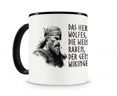 Tasse mit dem Motiv Wlfe, Raben und Wikinger - Ansicht 2