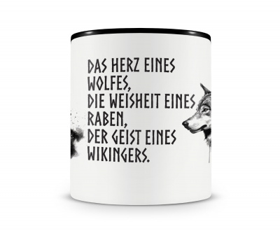 Tasse mit dem Motiv Wlfe, Raben und Wikinger - Ansicht 3