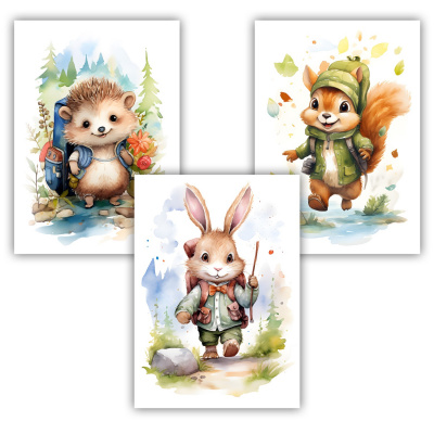 Kunstdruck mit dem Motiv Abenteurer Tiere Set