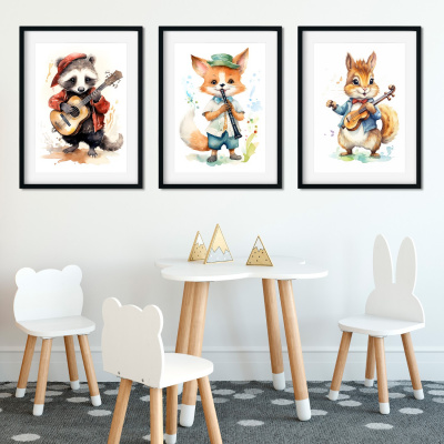 Kunstdruck mit dem Motiv Musiker Tiere Set - Ansicht 2