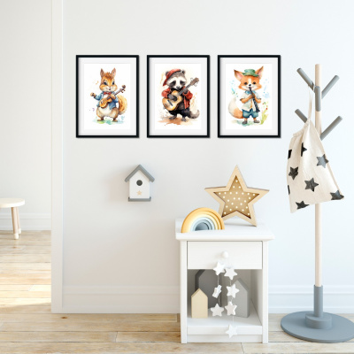 Kunstdruck mit dem Motiv Musiker Tiere Set - Ansicht 3
