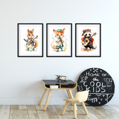 Kunstdruck mit dem Motiv Musiker Tiere Set - Ansicht 4