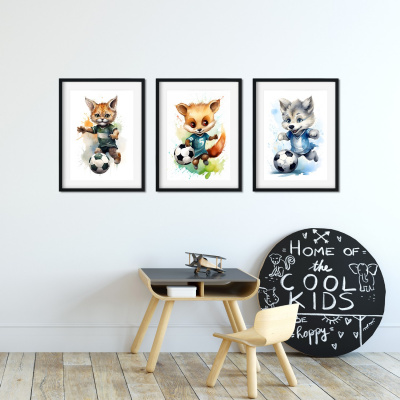 Kunstdruck mit dem Motiv Fussball Tiere Set - Ansicht 4