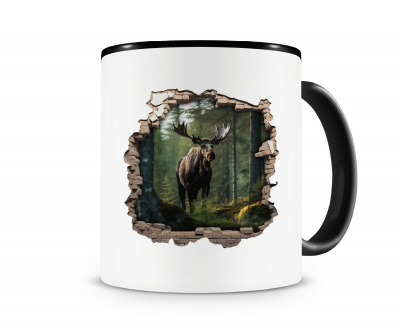 Tasse mit dem Motiv Wandriss mit Elch