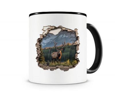 Tasse mit dem Motiv Wandriss mit Hirsch