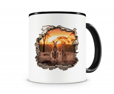 Tasse mit dem Motiv Wandriss mit Kngurus