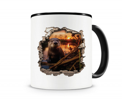 Tasse mit dem Motiv Wandriss mit Otter